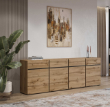 Cross Komoda 4D4S dub wotan/čierna Cross Komoda 4D4S dub wotan/čierna