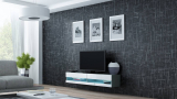 TV stolík VIGO NEW 140 (biela/sivý lesk)