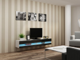 TV stolík VIGO NEW (biela/čierny lesk)