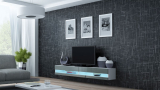 TV stolík VIGO NEW (biela/sivý lesk)