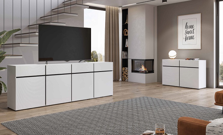 Cross Tv stolík 3D3S biela/čierna