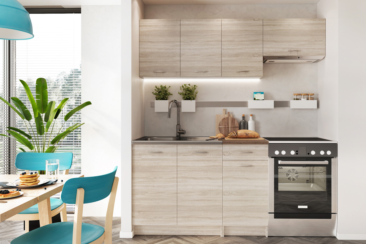 Kuchynská linka Mela 120/180 cm dub sonoma