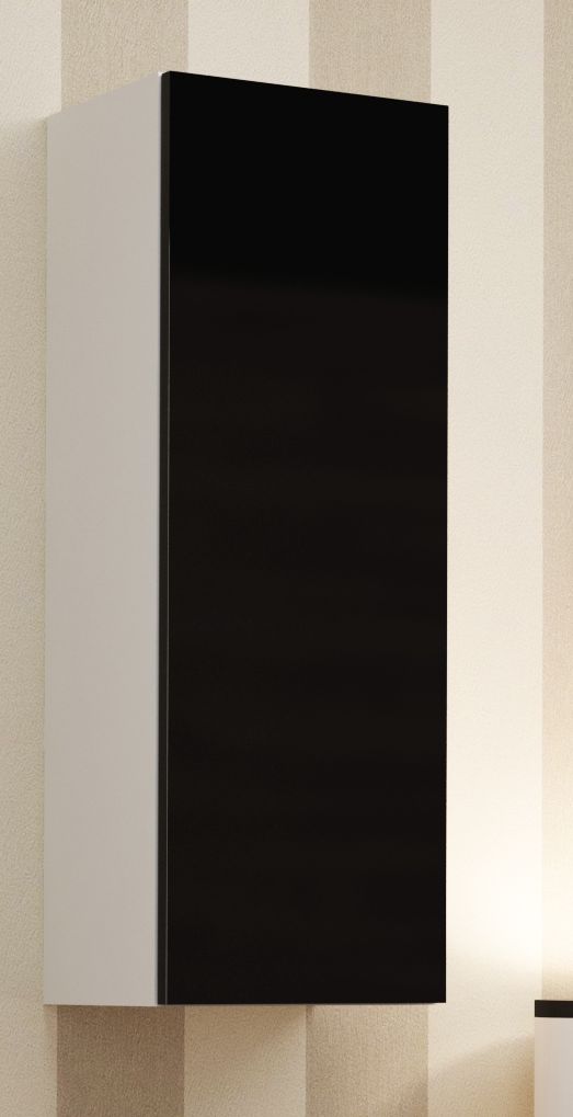 Závesná skrinka Vigo 90 (biela/čierny lesk)