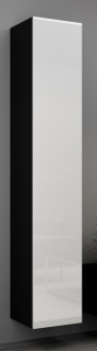 Závesná skrinka Vigo (čierna/biely lesk)